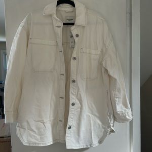 Abercrombie &Fitch oversized white denim button down /shacket